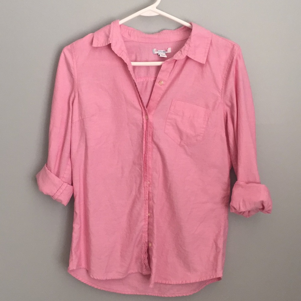 Pink button up blouse